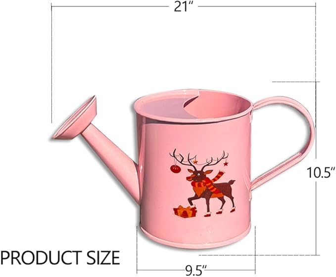 Metal Small Watering Can for Outdoor and Indoor Plants, Watering Can Decor, 500ML (Small Pink)