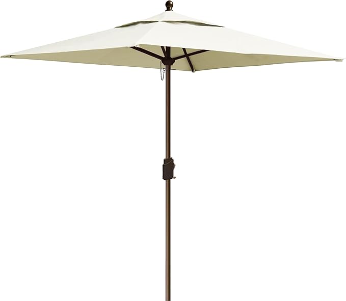 EliteShade USA 10-Year-Non-Fading 6x6Ft Square Market Umbrella Patio Outdoor Table Umbrella with Ventilation, Natural