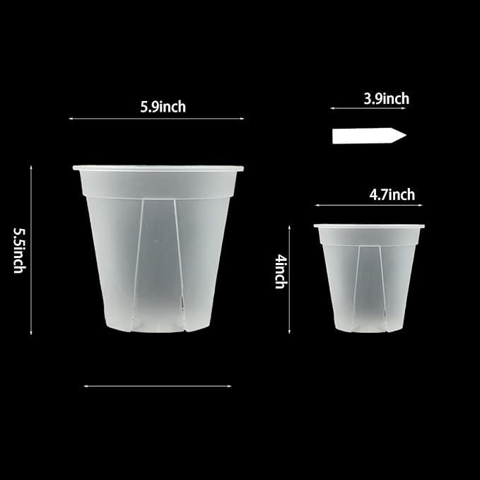 30 pcs 5/6 inch Clear Nursery pots,Thick Plastic Clear Plant pots with Drainage Holes for Orchids,Succulents etc,Outdoor or Indoor use