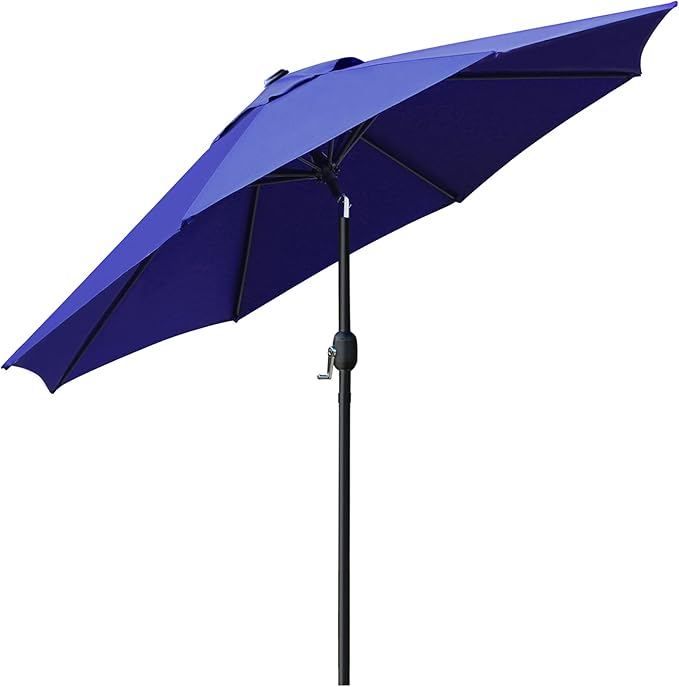 Sunnyglade 9' Patio Umbrella Outdoor Table Umbrella with 8 Sturdy Ribs (Navy Blue)