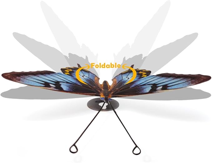 Metal Butterfly Wall Decor - 5 Pack Lifelike Butterflies Wall Art Sculpture Hanging Decorations for Indoor or Outdoor, Yard Patio Fence Garden Decoration