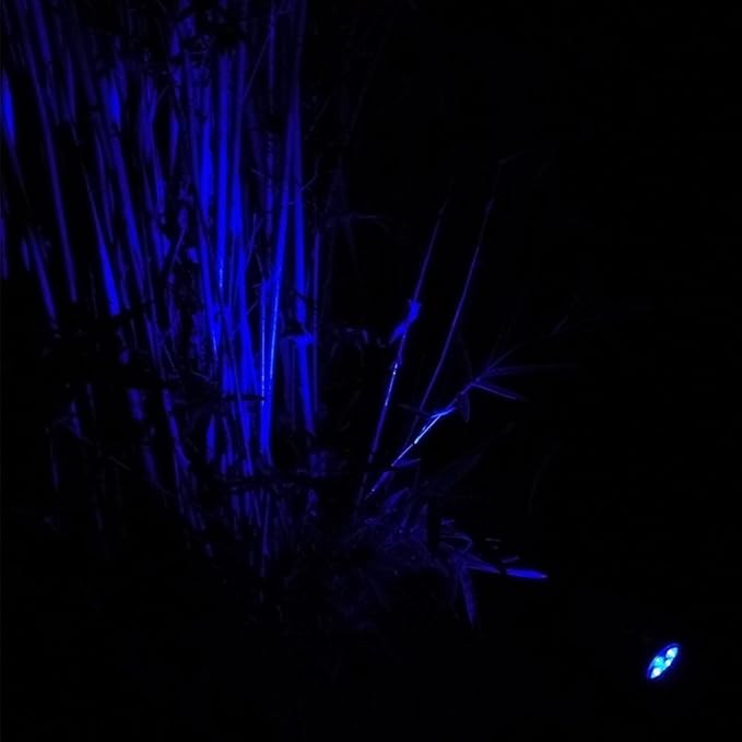 T-SUNUS Blue Solar Lights Outdoor Waterproof IP65, 2 Pack Garden Spotlights, Auto-on/Off Security Landscape Pond Spot Light 2 Modes for Halloween Christmas Tree Patio Garage Yard Driveway Pool Fence