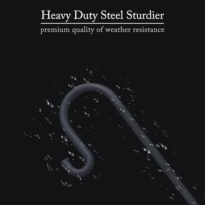 Highpro Shepherds Hooks for Outdoor 47 Inch Bird Feeder Pole Squirrel Proof Hummingbird Feeder Stand Heavy Duty with 5 Prong Base for Hanging Bird Feeder, Plant Baskets, Solar Light Lanterns