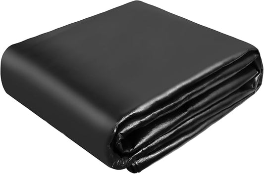 TEZONG Pond Liner,25x30Ft Pond Liners for Outdoor,28Mil PE Black Koi Fish Pond Liner,Reinforced Pond Underlayment for Water Garden,Waterfall,Fountain