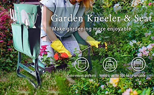 Foldable Garden Kneeler and Seat with 2 Gardening Tool Pouches Multiuse Bench with Soft Kneeling Pad,Gardening Gifts for Women Men Gardener Parent Elders Christmas
