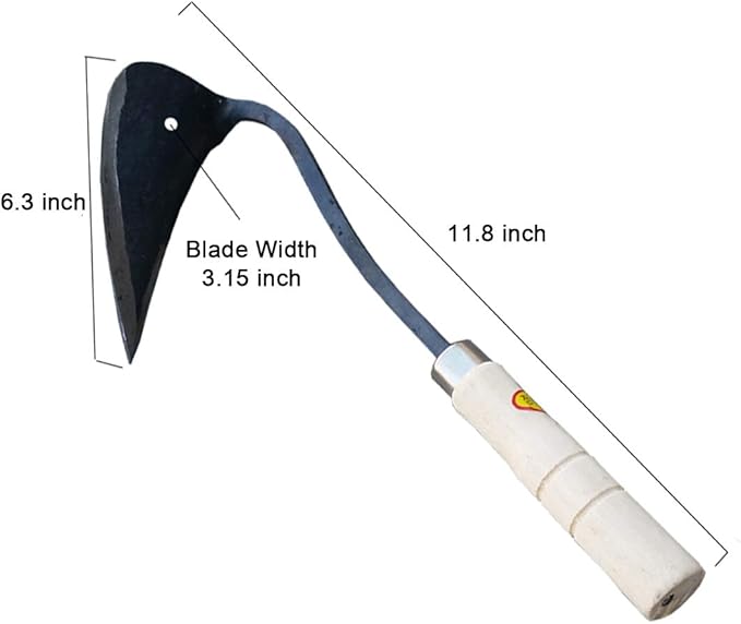 HANSHIN Premium Forged Gardening Hand Plow Hoe, Korean Daejanggan Style Ho-Mi(Weeding Sickle) for EZ Digger Tools, 1 Pack