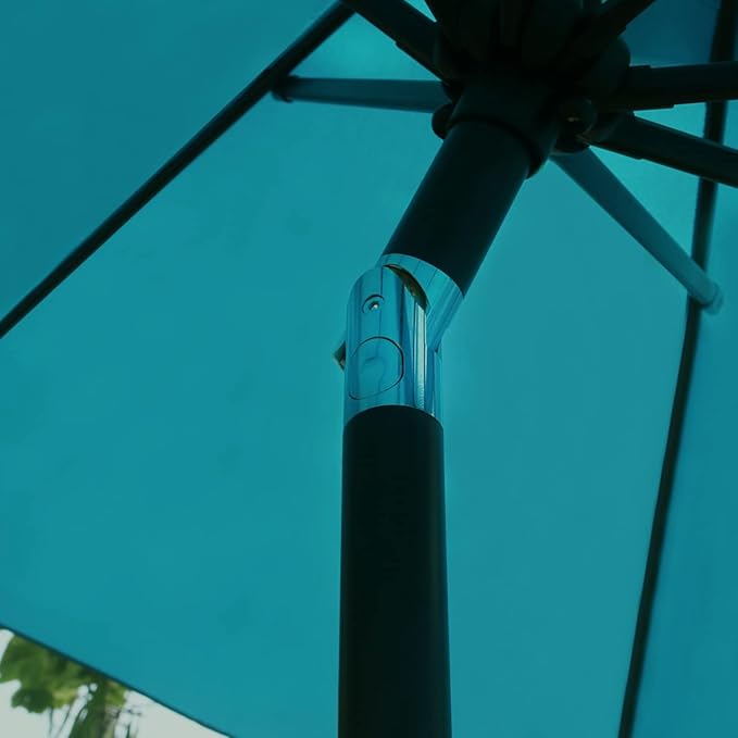 Sunnyglade 9' Patio Umbrella Outdoor Table Umbrella with 8 Sturdy Ribs (Teal Blue)
