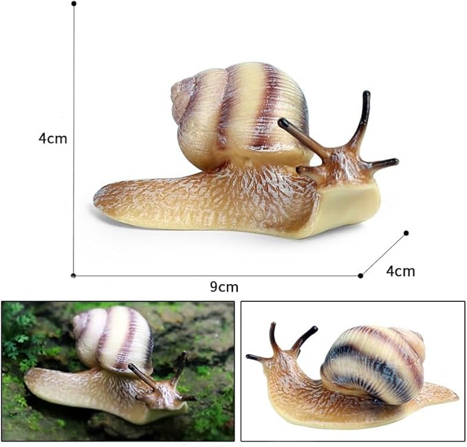 2 Pcs Snail Figurine Miniature Snail Model Realistic Animal Figurines Fairy Garden Micro Landscape Decor