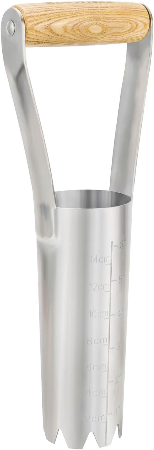 Bulb Planter Tool with 6 Inch Depth Measurment Tulip Bulb for Planting Tulip Daffodils Dahlias Garlics Bulbs Spring Fall Planting Handhold Planting Tool Garden Bulb Transplanter Hole Digger