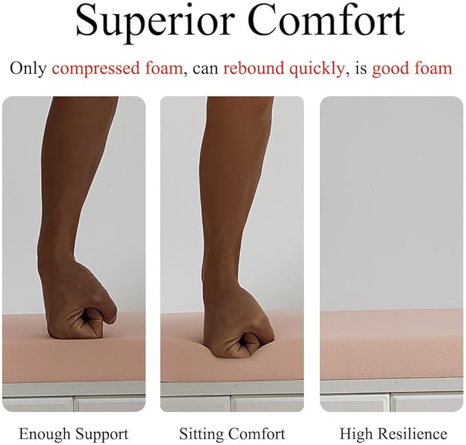 20 x 18 Inch Outdoor Chair Cushions for Patio Furniture UV Resistant Non Slip Waterproof Replacement Patio Seat Cushion with Ties Set of 2, Khaki