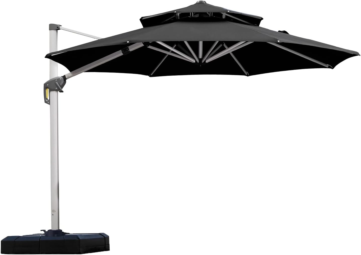 PURPLE LEAF 10 Feet Patio Umbrella Outdoor Round Umbrella Large Cantilever Umbrella Windproof Offset Heavy Duty Sun for Garden Deck Pool Patio, Black