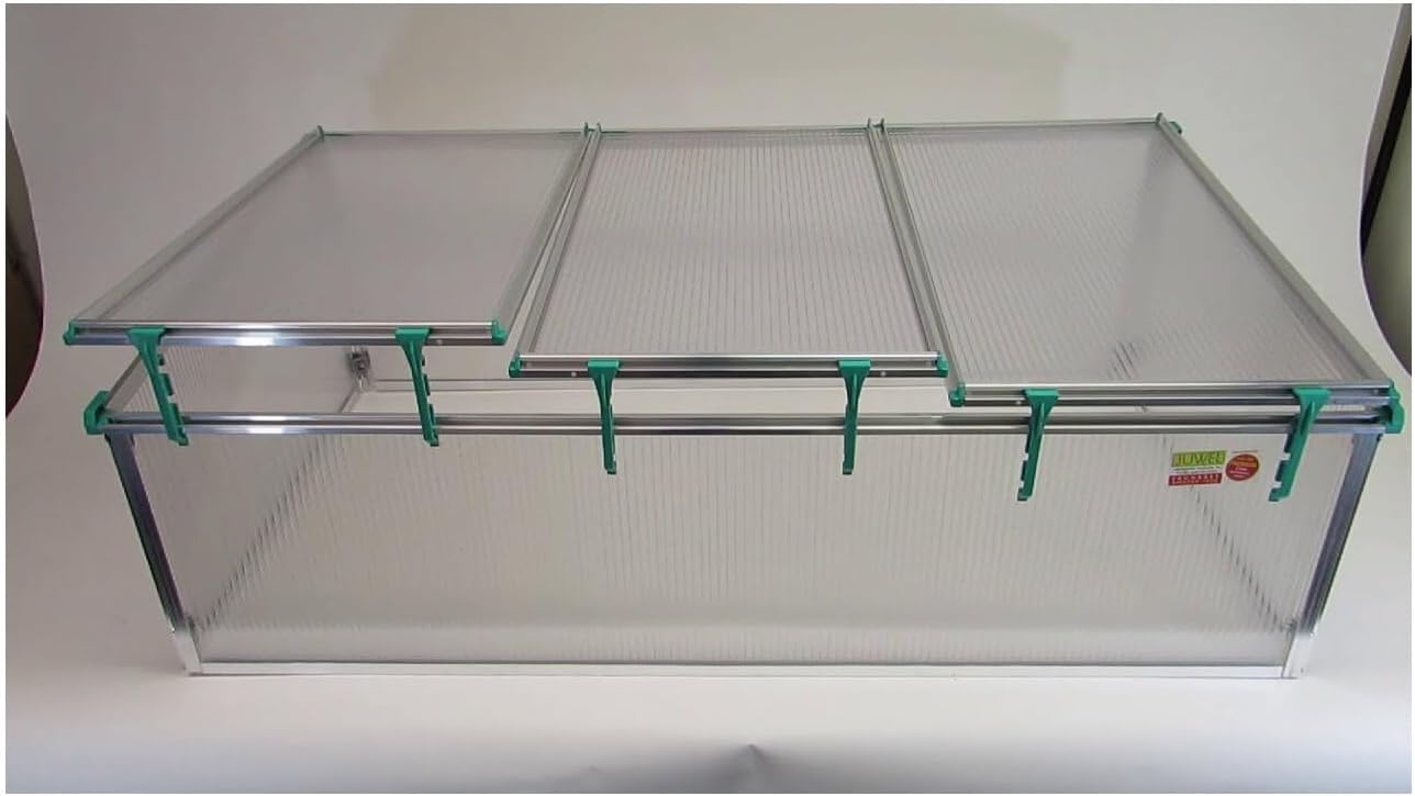 Victorian Cold Frame Gardening Kit - Metal Frame, 3 Windows, 59x32x4 Inches 142