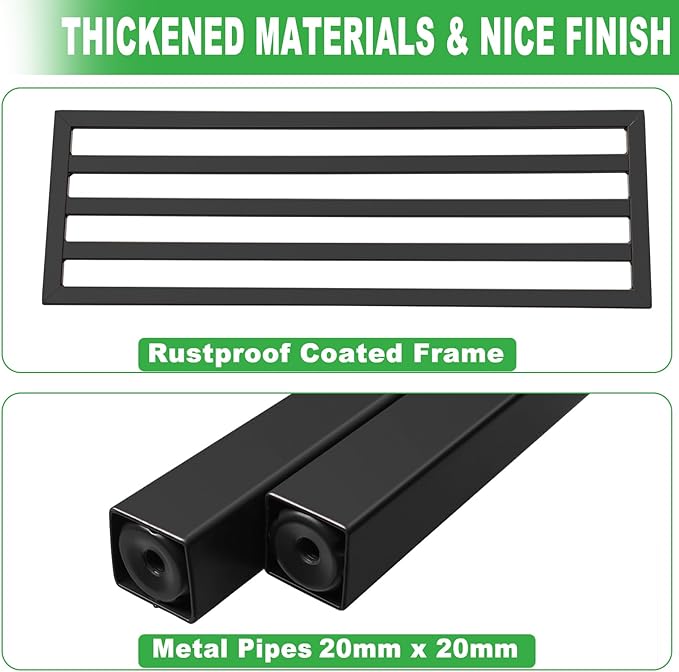 Metal Plant Stand Outdoor Plant Shelf Indoor,2 Tier Heavy Duty Ladder Plant Stands for Multiple Plants,26" L x 20.25" H x 17.75" W,Black