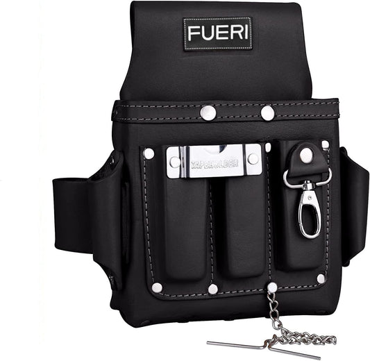 FUERI Leather Tool Pouches Carpenter Electrician Belt Bags Organizer 4 Pocket Professional Heavy Duty Pouch for Construction Framing