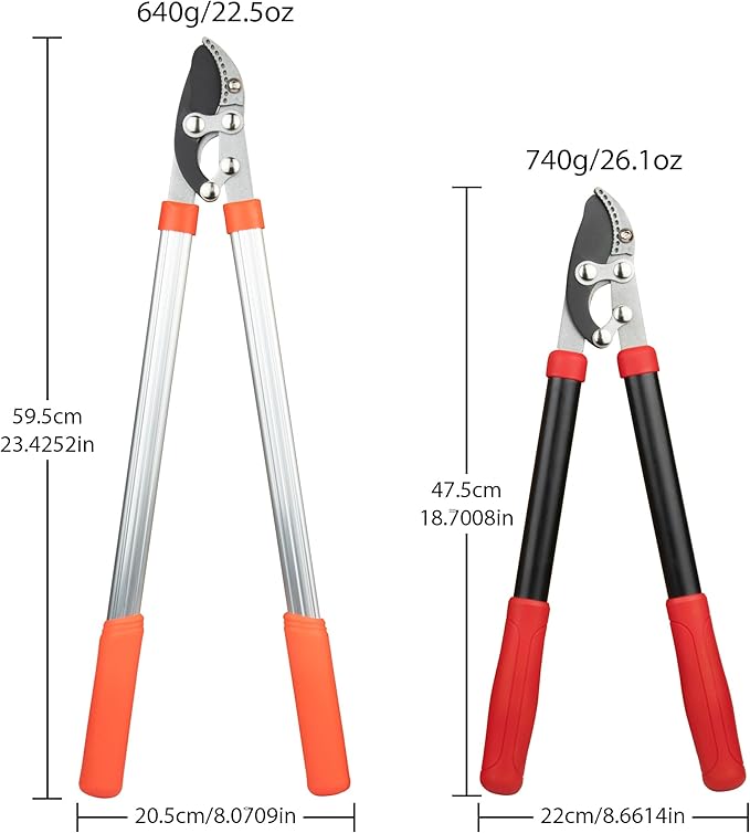 Heavy Duty Garden Lopper Pruning Shears, Aluminum Alloy or Carbon Steel, Tree Branch Cutter with Non-slip Handle, Labor-saving Gardening Tools, Yard, Orchard (Vigorously cut 59cm aluminum alloy)
