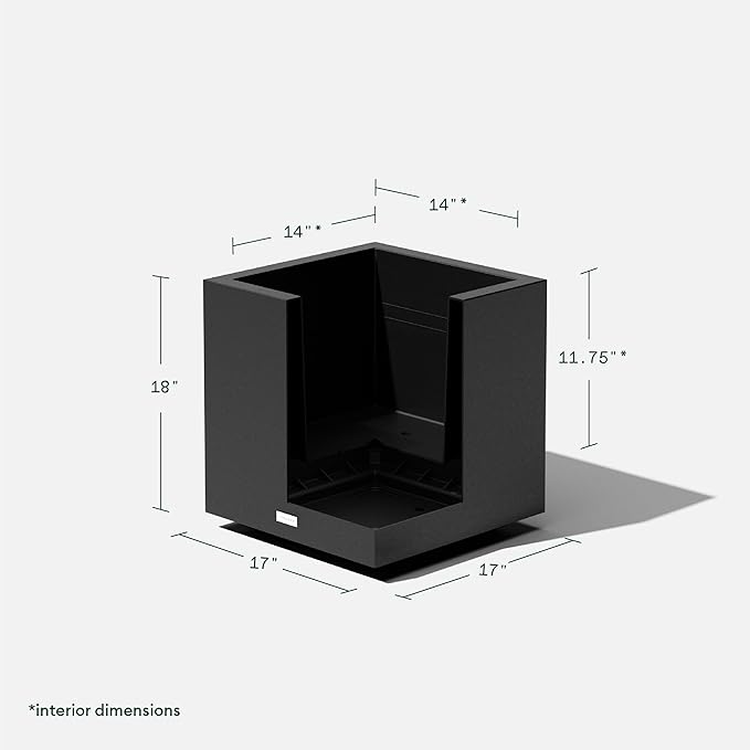 Veradek Block Series Cube Plastic Planter - Large Square Planter for Indoor or Outdoor Patio/Garden | Durable All-Weather Use with Drainage Holes | Modern Décor for Tall Plants, Trees, Flowers
