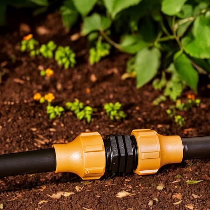 DIG C53 1/2" Universal NUTLOCK Coupling | Connects Two Sizes of 1/2" Drip Tubing (.630 OD to .710 OD) | Durable, Leak-Proof, Reusable Fitting for Drip Irrigation Systems