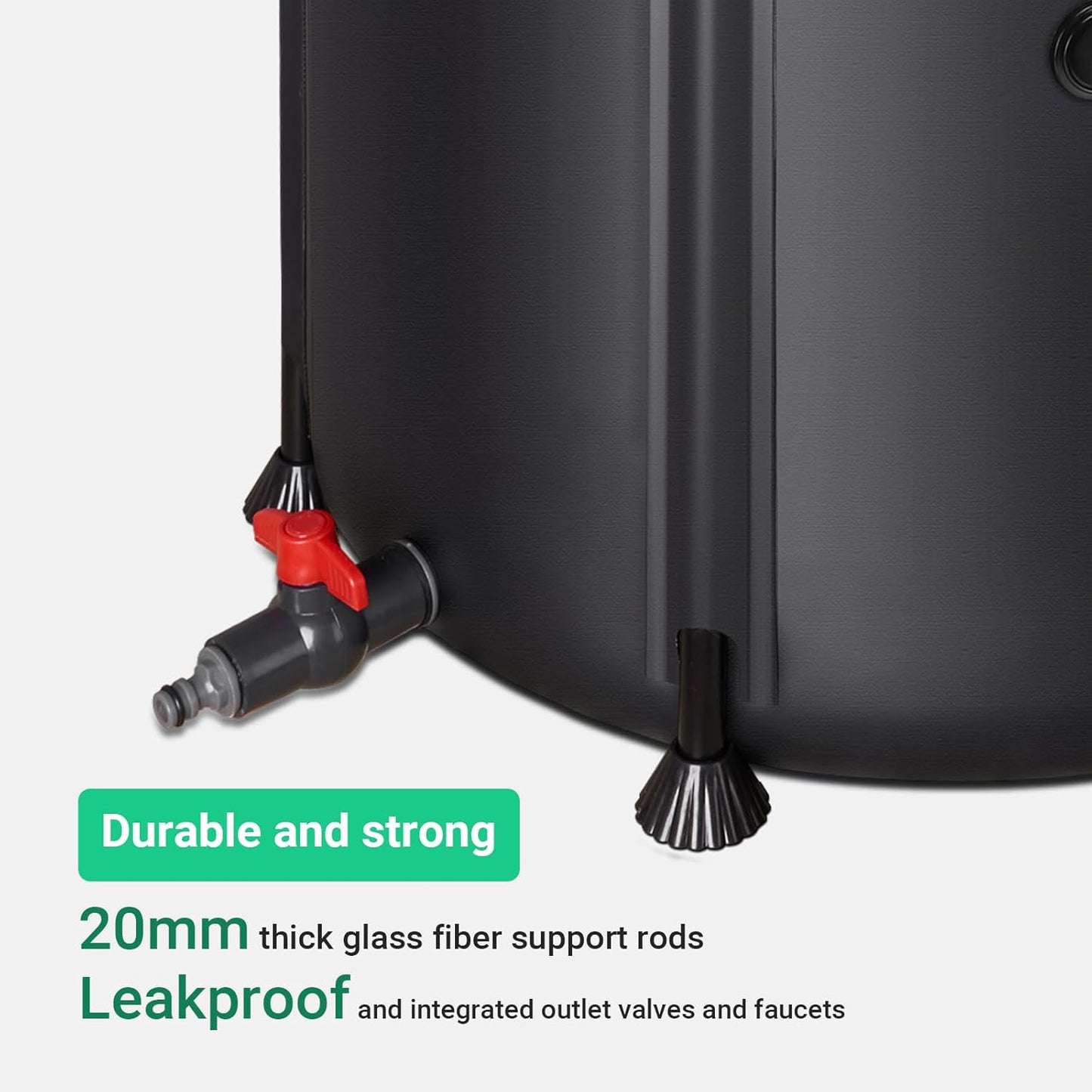 132 Gallon / 500L Collapsible Rain Barrel, Foldable PVC Water Barrels to Collect Rainwater from Gutter, Portable Water Collection System with Hose Spigot, Garden Water Catcher Collector Black