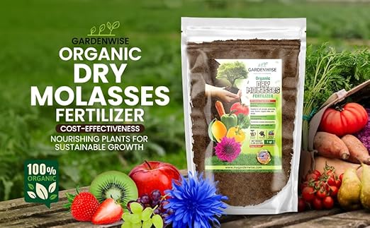 Organic Molasses for Plants - Horticultural Molasses - Ideal for Traditional & Hydroponic Gardening, for Indoor & Outdoor Plants (1/2 Quart)