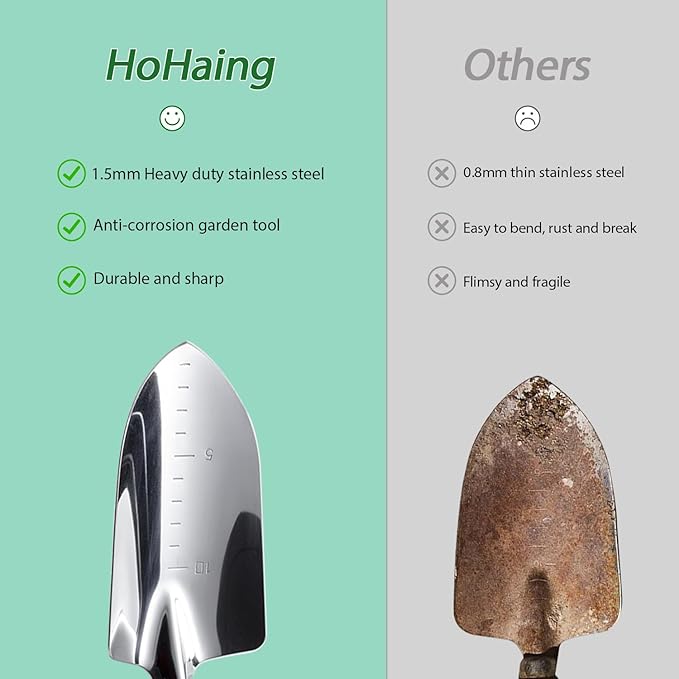 Garden Tool Set, 2 Pieces Stainless Steel Heavy Duty Garden Tools, Gardening Kit with Wooden Handle Garden Hand Tools, Durable Garden Tools for Gardening, Gardening Gifts for Women Men