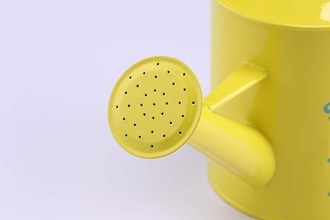 Small Indoor Watering Can - Gardening Gifts for Women -Sometimes I Wet My Plants- 1.6 L - Cute Watering Can for Gardeners - Yellow Galvanized Metal