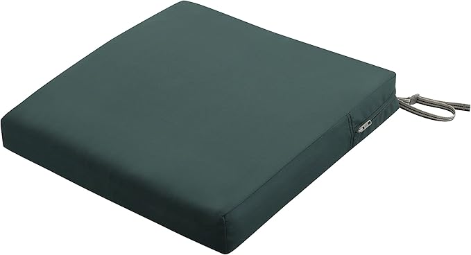 Classic Accessories Ravenna Water-Resistant 21 x 21 x 3 Inch Patio Seat Cushion, Mallard Green