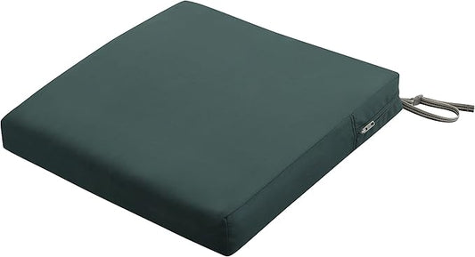 Classic Accessories Ravenna Water-Resistant 21 x 21 x 3 Inch Patio Seat Cushion, Mallard Green
