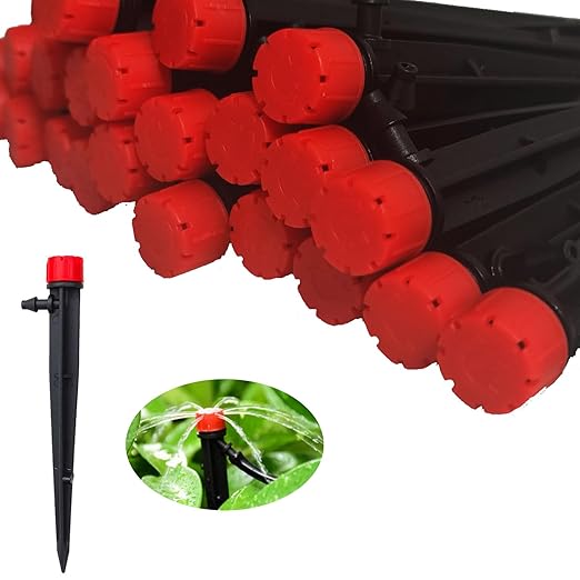 60pcs Drip Emitters for 1/4" Drip Irrigation Tubing,Adjustable 360 Degree Water Flow Drippers Garden Irrigation for 4-7mm Watering System