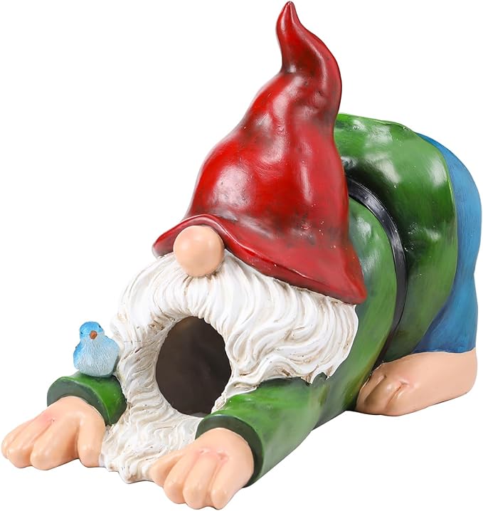 WONDER GARDEN Gnome Gutter Downspout Extensions - 3'' x 4'' Decorative Downspout Extender Diverter, Outdoor Splash Block Sculpture Garden Decor, Waterproof Gutter Guard for Lawn, Garden, Lawn