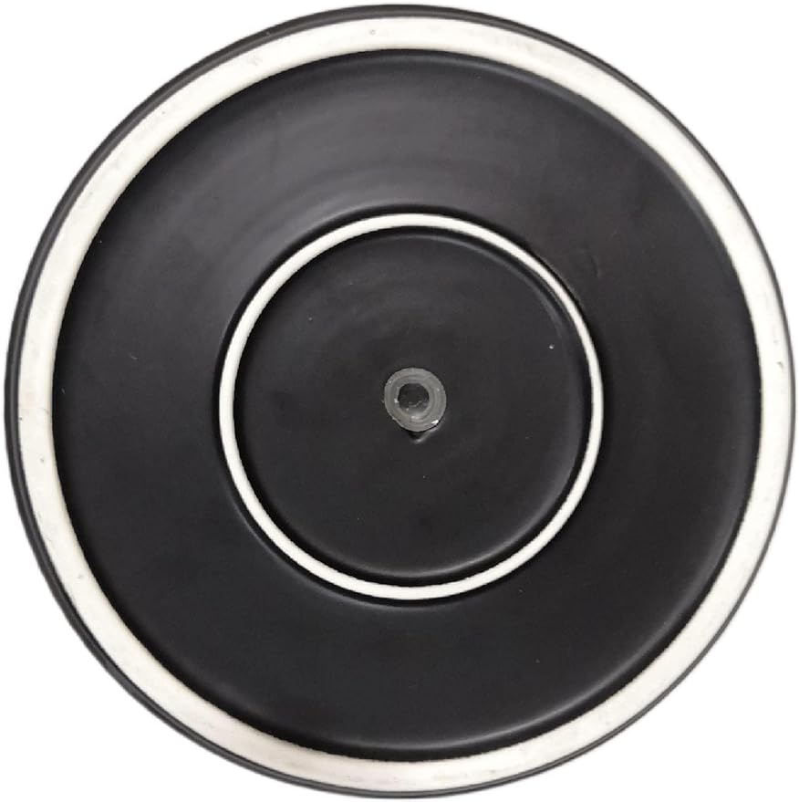 Amazon Basics Fluted Ceramic Round Planter, 10-inch, Black