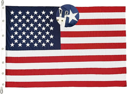 Homissor American Flag 20x38 Ft Large US Flags - Giant United State USA Flag Heavy Duty Outdoor Embroidered Stars for All Weather High Wind Sewn Stripes With Brass Grommets