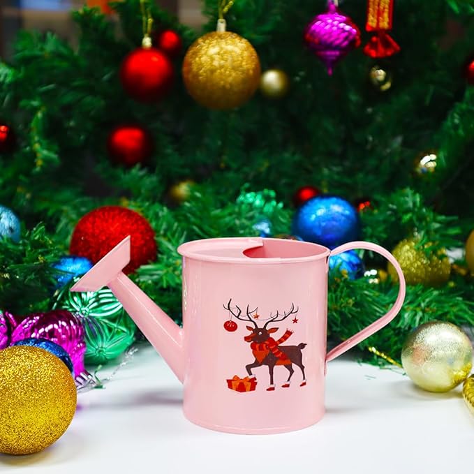 Metal Small Watering Can for Outdoor and Indoor Plants, Watering Can Decor, 500ML (Small Pink)