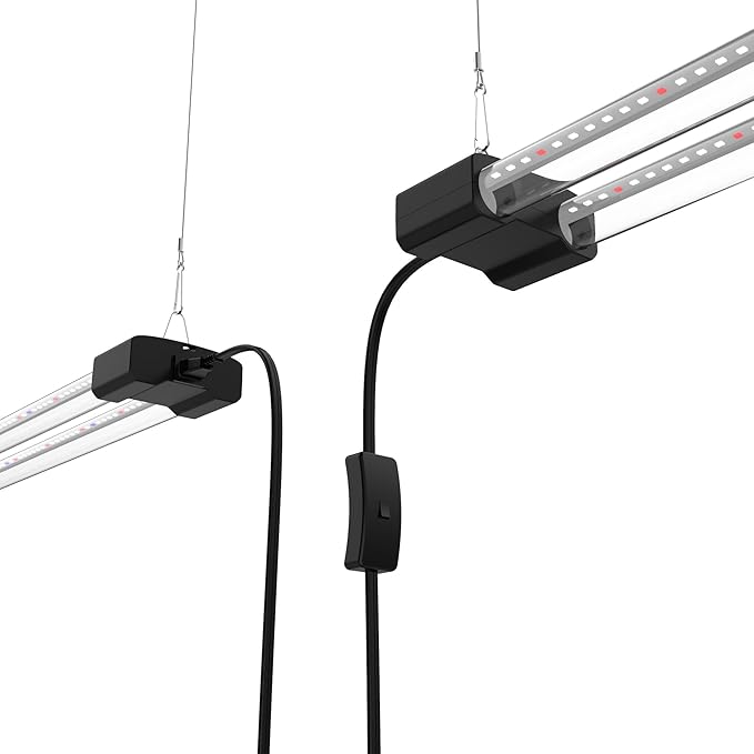 DYMOND Boostgro LED Seed Starter Grow Light 3FT Full Spectrum Linkable 5000k Daylight + 660nm Red + 450nm Blue Indoor Plant Lighting Fixture