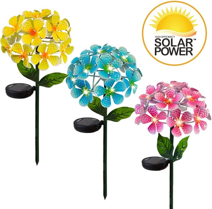 Solar LED Metal Flower Stake Light - Perfect for Your Garden, Patio, Walkway, or Outdoor Living Area - Includes 1 Flower Light