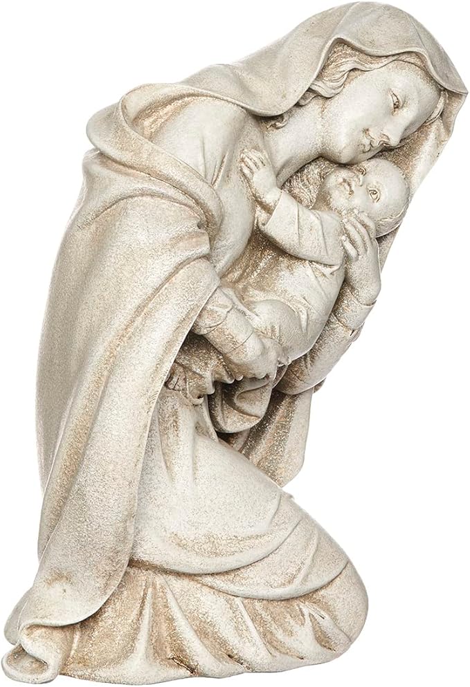 Joseph's Studio by Roman Inc., Kneeling Madonna, Garden Collection, Religious Statue, Holy Family, Memorial, Angel, Patron Saint, Garden Décor (6x10x13)