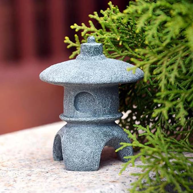 3 PCS Miniature Figurines Stone Pagoda Lantern Garden Statues Tiny Home Kit Meditation Accessories for Zen Garden Home Decor Yard Decorations Outdoor Statues Asian Garden Decor Japanese Gifts (2)