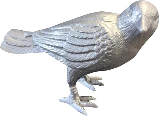 NACH Cast Iron Crow Statue, Head to Side Raven, Large Garden Statues, Crow Garden Sculpture, Bird Figurines Home Decor, Raven Decor, Antique Metal Bird Statue, 4 x 11 x 6.5 inches, JS-90-7115AM