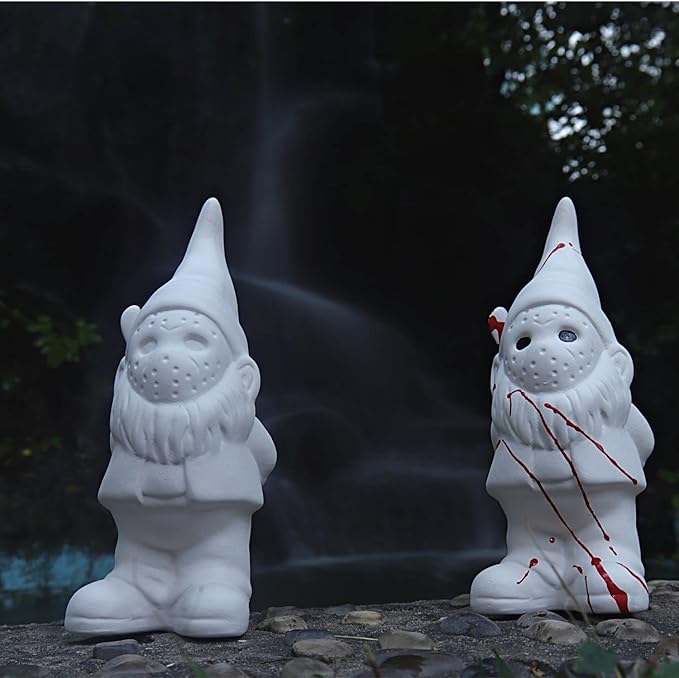 Garden Gnome Ceramics to Paint Garden Gnome Horror Halloween Gothic Indoor Home Decor Gifts Ready to Paint Ceramic