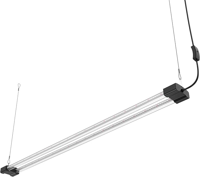 BoostGro LED Grow Light Full Spectrum 5000K Daylight + 660nm Red Linkable Indoor Plant Lighting Fixture Tubes (4 FT, Black)