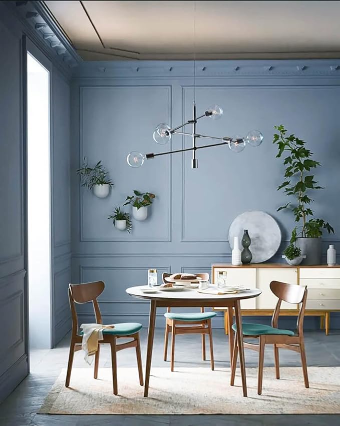 Dimoon 236''x17.7'' Blue Peel and Stick Wallpaper Contact Paper Modern Self Adhesive Wall Paper Removable Renter Friendly Textured Solid Color Shelf Cabinet Vinyl Roll (236''x17.7'',Light Grey Blue)