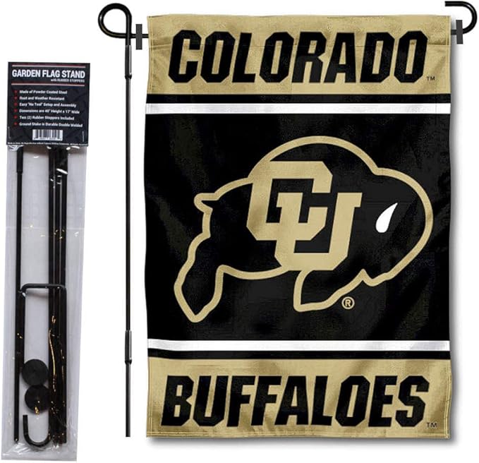 College Flags & Banners Co. Colorado Buffaloes Garden Flag with Stand Holder
