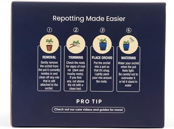 rePotme Orchid Pot - 5 inch Floral Cutout Ceramic Orchid Pot with Holes (Midnight Blue) - Includes Matching 5 inch Slotted Pot Liner