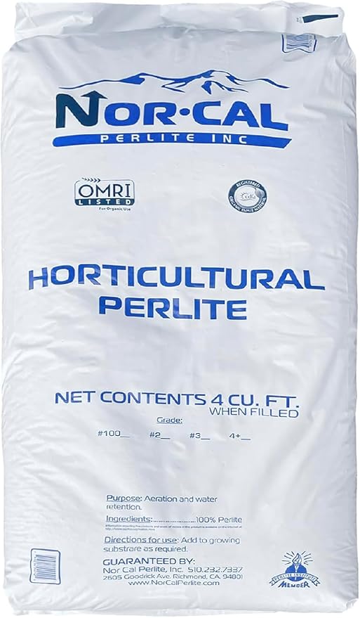 Norcal Perlite Horticultural Organic Certified Premium Screened Coarse – Garden Indoor Outdoor Plants – Soil Additive Better Aeration and Drainage - 4 Cubic Feet (103 Quarts) 1 Bag