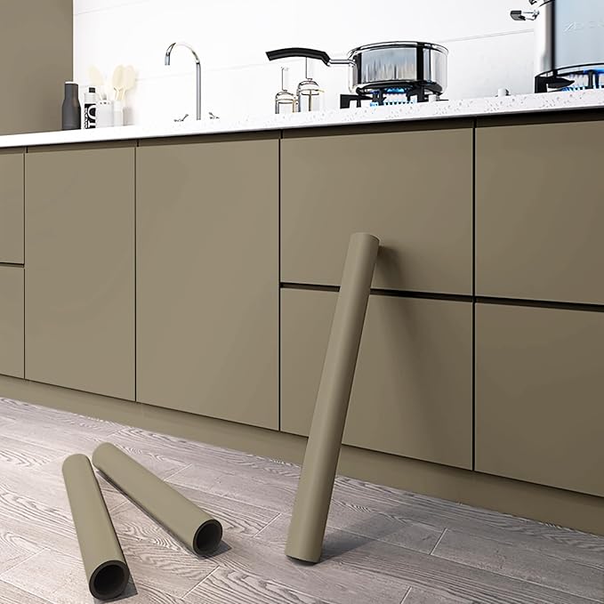 Dimoon 236''x15.7'' Etoupe Skin Peel and Stick Wallpaper Contact Paper Modern Self Adhesive Wall Paper Removable Renter Friendly Textured Solid Shelf Cabinet Vinyl Roll (236''x15.7'',Etoupe Skin)