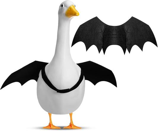 Halloween Goose Outfit Lawn Porch Goose Outfit Spider Bat Costume Plastic Goose Clothing for 23" Goose Halloween Outdoor Patio Yard Lawn Art Decoration(Bat)