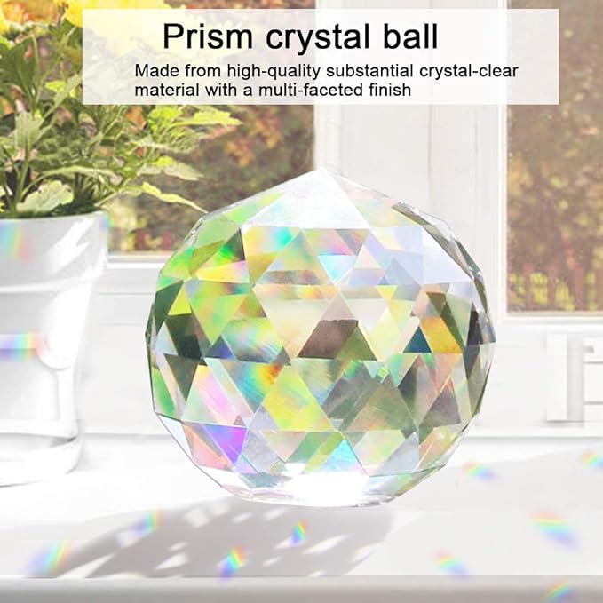 Clear Crystal Ball Prism Window Rainbow Maker Window Prisms Suncatcher for Feng Shui, (100mm/3.94inch)