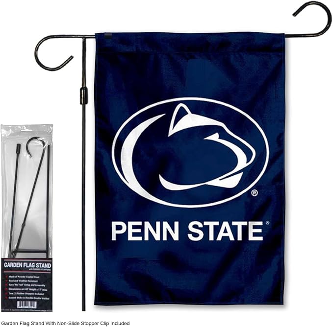 College Flags & Banners Co. Penn State Nittany Lions Garden Banner Flag with Stand Pole Holder