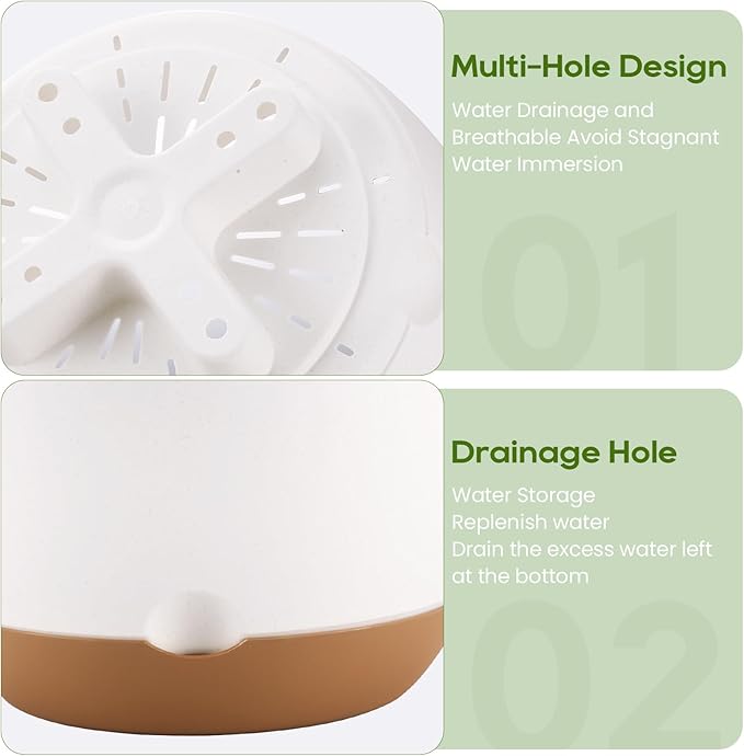 10 Inch Hanging Planter, 2 Pack Hanging Plastic Plant Self Watering Pot with Drainage Holes and Saucers, Hanging Baskets Flower Pots for Indoor Outdoor Garden Plants and Flowers-White