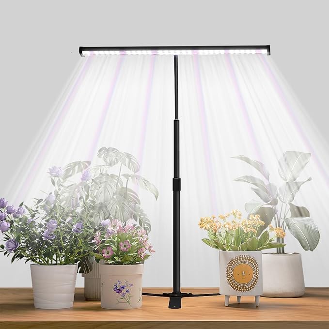Super-Bright Grow Light for Indoor Plants, 6000K 108LEDs Full Spectrum Plant Lamp with Timer 4/8/12Hrs & Height Extendable for Home Office Desktop Plants, 12V 3A High Power Output for Faster Growth