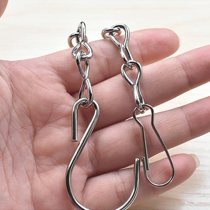 10 Pack 9.5 Inch Silver Hanging Chains for Hanging Bird Feeders, Bird Houses, Planters, Baskets, Birdbaths, Lanterns, Wind Chimes, Billboards, Signs and Ornaments